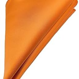 France Men's Pocket Square Coat Hanky soiled Orange Color Satin Free Size (Orange) Pack of 1-image-96