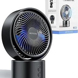 5.5 Inch Small Table Fan, 90° Auto Oscillation with 5 Wind Modes, Cordless Desk Fan, Rechargeable USB Fan Battery Powered Quiet, Portable Personal Table Fan for Home, Office (Blue)-11