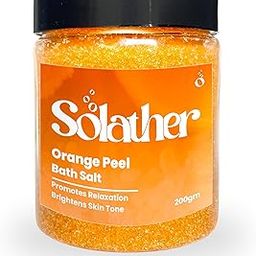 Solather Orange Peel Bath Salt 200g | Invigorating Aromatherapy | Natural Sea Salt with Dried Orange Peel & Essential Oils | Skin Refreshing & Energizing-image-7