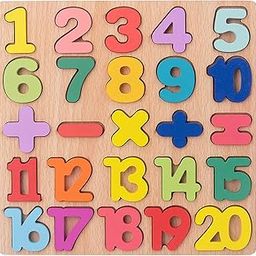 Kidology Wooden Puzzles for Toddlers for Kids Preschool Learning Toys, Wooden Montessori Toddler Puzzles Wooden Alphabet, Number, Shape Puzzles for Kids 2-4 Years Old (Number Puzzle)-picture-27