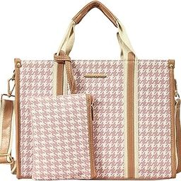 Canvas & Vegan Leather Office Bag, Built-in Bottle Holder, Laptop Compartment, Back Loop, Multi-Utility Pouch | Set of 2-image-44