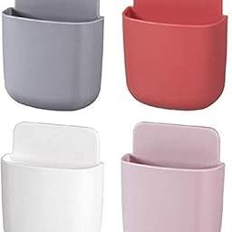STEFFAN Multi Purpose Wall Mounted Storage Case for Remote Mobile Holder Charging Stand Drilling Free Stand (Set of 4, acrylonitrile_butadiene_styrene)-28