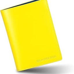 Gilmore Oak Carbon Passport Holder, Portable Universal Passport Cover for Men & Women, PU Material Airplane Travel Wallet Case Organiser for Passport Credit Cards Boarding Passes (Yellow)-image-45