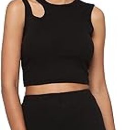 Women's & Girl's Solid Ribbed Round Neck Sleeveless Crop Tops for Women-image-2