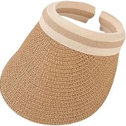 Soft Lightweight Fishing Ladies Beige Sun Hat – Striped Simple Children's Hat, Summer Hollow Sunshade-image-5
