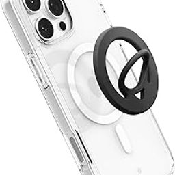 Spigen MagSafe Dual Magnetic Ring Holder with Finger Loop Grip – Compatible with iPhone 16/15/14/13/12 Series [Soft Silicone Texture] [Strong Magnet] – Black-21