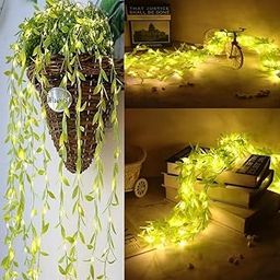 X14 Store® Artificial Vine Leaf Curtain LED String Light, 200 LEDs, 8 Modes, Remote Control, Adjustable Brightness, AC Plug, 3x2m- Ideal for Bedroom,Garden,Birthday & Festive Decor-1