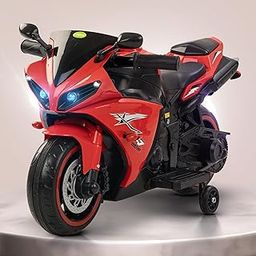 Baybee R7 Baby Battery Operated Bike for Kids with Foot Accelerator & Music | Rechargeable Ride on Toy Bike with LED Light | Baby Electric Bike for Kids to Drive 1 to 3 Years (Red)-picture-28