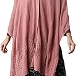 w for woman Pink A-line Poncho-picture-30