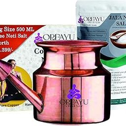 500 ML Copper Jala Neti Pot Neti Lota Big Size Yoga and Ayurveda for Sinus, Nose Irrigation and Cleaning with Neti Salt.-picture-12
