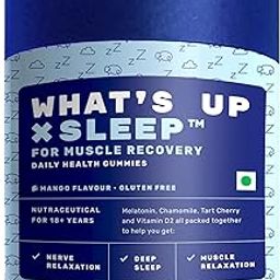 What's Up Wellness Melatonin 5 Mg Sleep Gummies|Tart Cherry And Chamomile Extracts For Muscle Recovery & Nerve Relaxation|Helps You Sleep Soundly | 7 Gummies-39