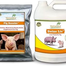 Liver Tonic & Growth Booster with Vitamins, Minerals & Amino Acids Supplement for Pigs, Swine, Piglets & Piggery - Pack of 2-73