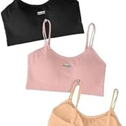 SIZZERS Women's Cotton Wire-Free Full Coverage Lightly Padded Sports Bra - Comfortable & Supportive Everyday Wear - Pack of 3 (Size- 28 to 32, Multicolor Black Pink Peach)-picture-1