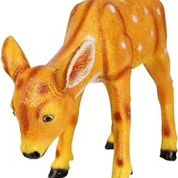 Wonderland Resin Deer Eating Grass Garden Decoration (Brown)-picture-1