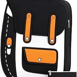 Kawaii 3D Cartoon Drawing Backpack for Teen Girls, Comic Pop Art Bag, Unique 2D Aesthetic School Bag for Women, Korean Style Trendy Backpack, Funny Cute Cartoon Bag-image-36