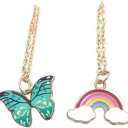 SIRANI, Gold Plated butterfly and Rainbow Pendant with Link Chain | Necklace For Women & Girls |-image-13