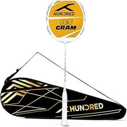 Hundred T-Fusion 300 Unstrung Badminton Racket with Full Cover | 83 Grams | Maximum Tension ≤32 to 34 lbs (White)-image-9