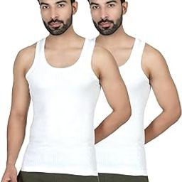 DIGSEL Mens 100% Cotton PERMIUM Quality White Sleeveless Vest Parker_Pack of 2-image-12