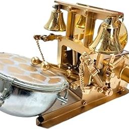Drumstone Fully Automatic Mini Aarti Machine with Bluetooth & Nagara & 2 Bells & 2 Zalar - Portable Prayer Device in Golden colour for Pooja/Satsang/Gift-image-36