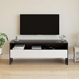 Zannis Engineered Wood TV Entertainment Unit Set Top Box Stand/TV Cabinet with Shelves for Books & Décor Display Unit Bed Living Room Upto 55 Inches (Wenge & White)-picture-18
