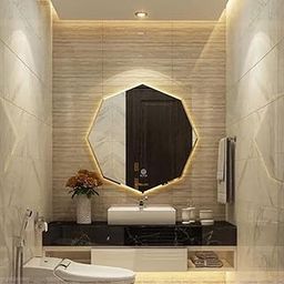 Alfa Design LED Mirror Lighted Bathroom Mirror, Backlit Vanity Mirror with Lights, Waterproof, Dimmable Makeup Mirror, Hexagonal - 24 Inches-image-58