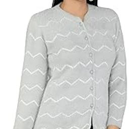 Women Woolen Round Neck Cardigan Sweater Soft Rabbit Wool Hair Cardigan Winter Wear Pure Wool Cardigan for Women Free Size Cotty Warm Cardigans with Side Pockets (L, Grey)-image-35