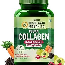 Vlado's Himalayan Organics Vegan Collagen 2000Mg | Good For Glowing Skin - 100 Veg Tablets-10