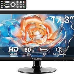 Thinlerian 17.3" Computer Monitor, 1600x900 HD Display, HDMI VGA Monitor, Built-in Speakers, 60Hz, 5Ms, VESA Mount, PC Monitor, Black-image-57
