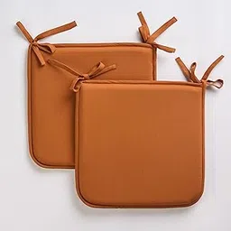 SKANDA FAB Premium Foam Chair Pad with High-Density Fill|Chair Cushion Pad|Square Chair Pad Cinnamon Brown 40 x 40 x 2.5 CM (Pack of 2)-image-1