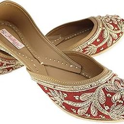 Women's Murraya Genuine Soft Leather Juttis | Bite and Pinch Free Jutis | Punjabi Jutti for Ladies | Wedding Flat Stylish Mojari | Bridal Ethnic Flats for Girls |-image-53