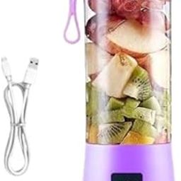 GROWING CENTURY | Portable USB Rechargeable Blender Bottle | Mini Juicer for Smoothies, Shakes & Juices | 6-Blade | 350ml | Cordless & Travel-Friendly | BPA-Free (Lavender)-image-96