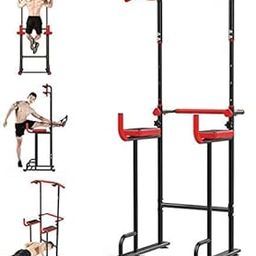 IRIS Fitness Dip Station Home Indoor Gym Power Tower Adjustable Pull-Up Bar Multi-Functional Training Equipment Height Fitness Workout Station Strength Exercise.-53