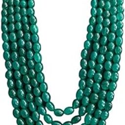 5-Line Green Necklace - Multicolor Beads for Layered Elegance for Women-image-46
