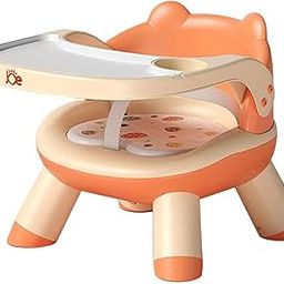 JUNIOR JOE 2 in 1 Feeding Chair & Booster Seat with Detachable Dining Food Tray and PU Cushion pad 4 Leg Dining Chair for Kids and Toddler (Orange-1-2 Year Old)-24