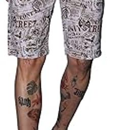 Men Slim Fit Heritage Print Mid-Rise Shorts-image-71