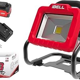 IBELL Fiberglass One Power Series Portable Rechargeable Work Light Bl20-20 20V 20W 1800Lm 4Ah Battery & Charger, Led, Red-image-1