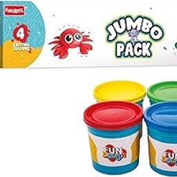 Funskool Fundough Jumbo Pack, 4 tubs of Dough, 125 grams each, MuDough, Toys for Kids, Shaping, Sculpting, 3 Years and Above, Multicolour-image-36