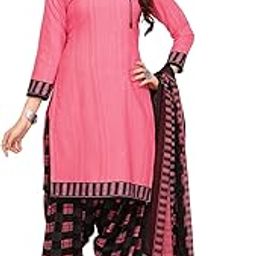 Women's Printed Dress Material - Unstitched Crepe Fabric Kurti, Pants & Dupatta Set (AZ-YS-P1-NILU PINK), Customizable Length-image-22