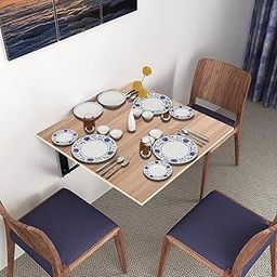 Kawachi Fold Down 3 Seater Wall Mounted Folding Breakfast Dining Table Perfect Addition to Kitchen & Wall Mount Dining Room Light Beige(Engineered Wood)-picture-7