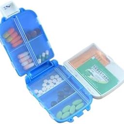 EAGEAN Pill Case (1 Pack) - Portable Small Supplements Tablet Container Box with 8 Compartments - Medicine Capsule Vitamin Fold Flip Organizer Dispenser Holder Storage for Travel Trip Pocket Purse-picture-19