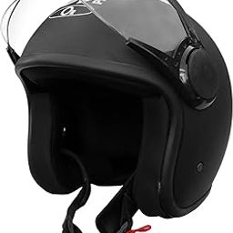 O2 STAR Unisex Open Face Helmet with Clear Scratch Resistant Visor, Adjustable Strap & Matte Finish Head Protector for Bike Motorcycle Scooty Riding (MATT BLACK, M)-20