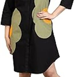 Solid Cotton Plus Size Shirt Dress for Women's|Collared Neck 3/4th Sleeves Midi Dress|Summer Western Party Casual Wear Stylish Dress Collection for Ladies-image-33