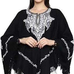 Kashmiri Embroidered Cashmillon poncho-image-27