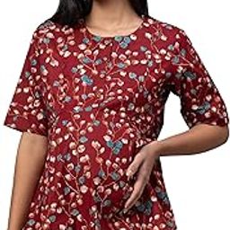Women Printed Maternity Feeding Relaxed Fit Top 8055-image-33