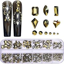 Havilah Nail Art Rhinestones 12 Grid Flat Bottom Shaped Nail Rhinestones Decoration, Model: 14-image-69