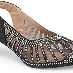 Women's Rhinestone Detail with Elegant & Statement Glitter Slingback Heels-picture-55