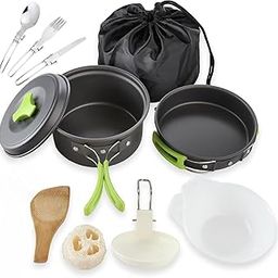 AASTIK SALES 10-Piece Camping Cookware Set – Portable Pots, Pans, Bowls & Folding Cutlery Kit for Outdoor Cooking, Backpacking, Hiking & Picnic-image-11