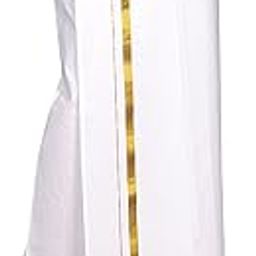 Mens White Cotton Blended Dhoti with Jari Border-image-54