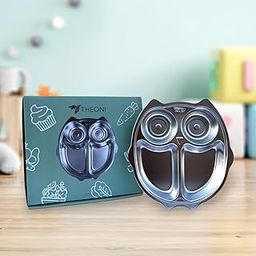 THEONI Stainless Steel Owl Plate for Kids – Divided Dinner Tray for Toddlers & Babies | BPA-Free, Non-Toxic, Unbreakable, Durable | Perfect for Gifting & Daily Meals-image-49
