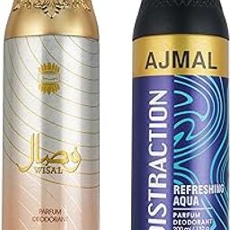 Ajmal Wisal for Women and Distraction for Men & Women Deodorants each 200ML Combo pack of 2 (Total 400ML)-24